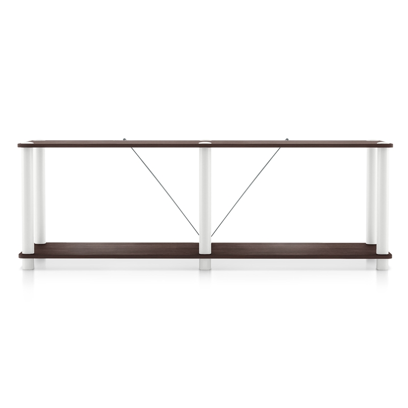 Furniture of America Seni 2-Tier 47-Inch Shelves Wood Open Bookcase in Espresso