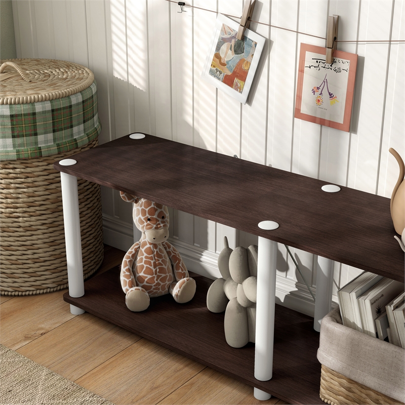 Furniture of America Seni 2-Tier 47-Inch Shelves Wood Open Bookcase in Espresso