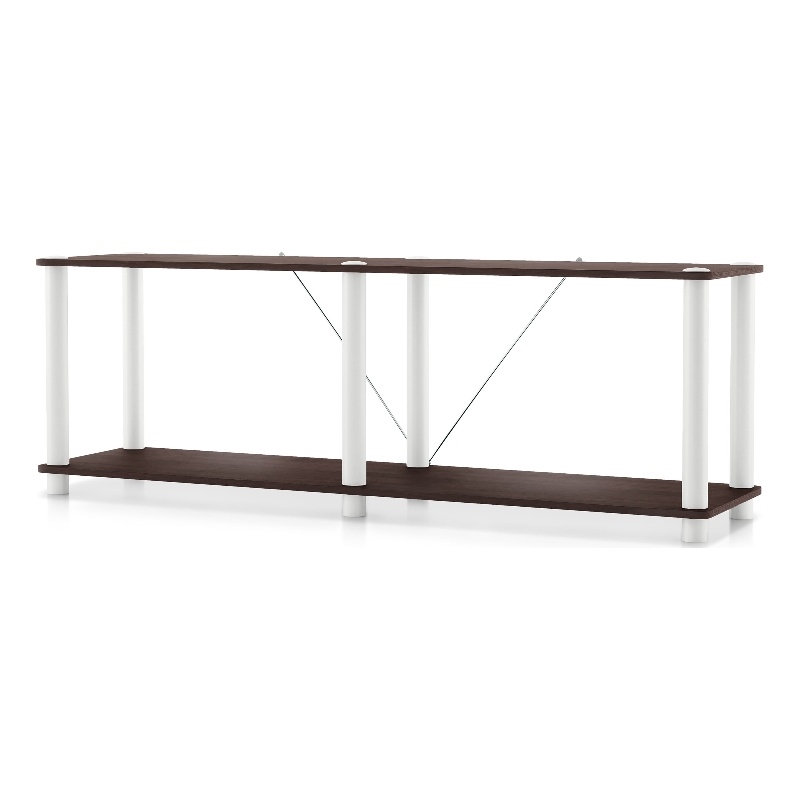 Furniture of America Seni 2-Tier 47-Inch Shelves Wood Open Bookcase in Espresso