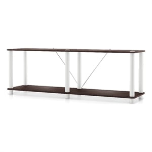 Furniture of America Seni 2-Tier 47-Inch Shelves Wood Open Bookcase in Espresso