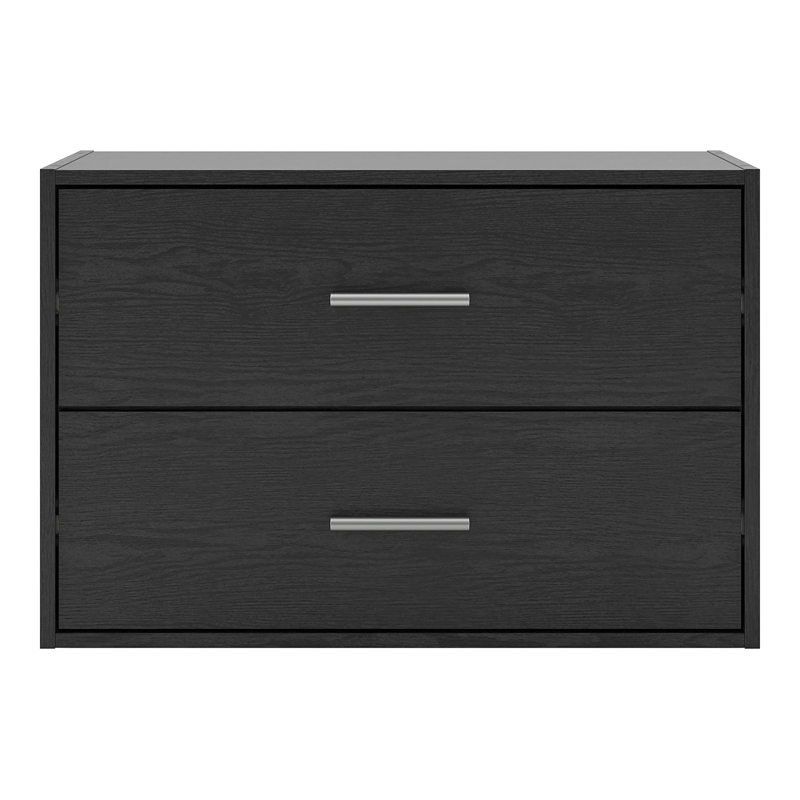 Furniture of America Seni Stackable Wood 2-Drawer Bookcase in Black