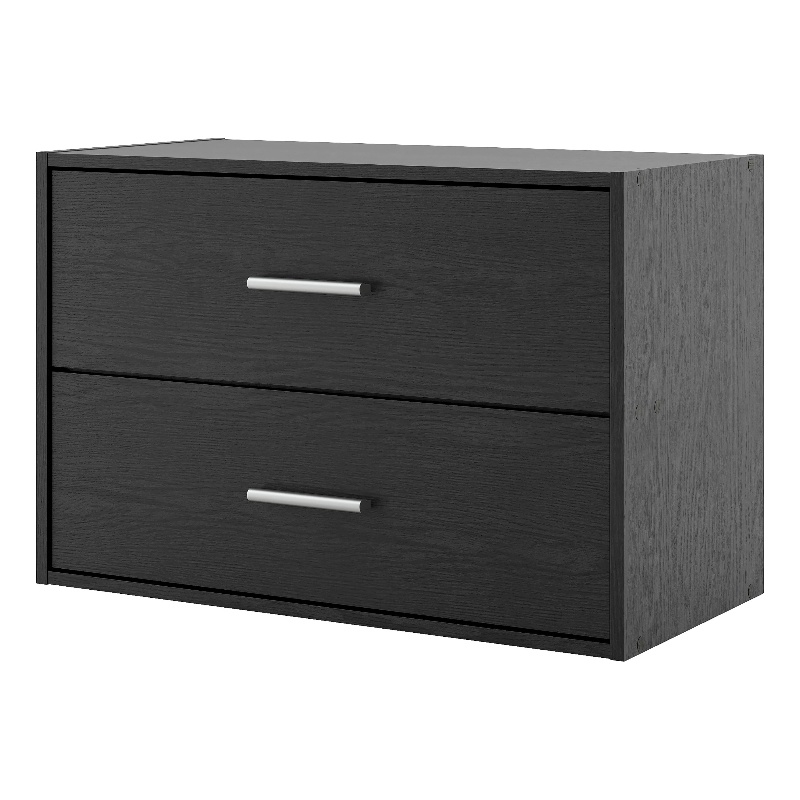 Furniture of America Seni Stackable Wood 2-Drawer Bookcase in Black