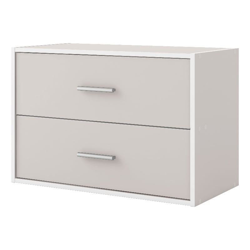 Furniture of America Seni Stackable Wood 2-Drawer Bookcase in Gray