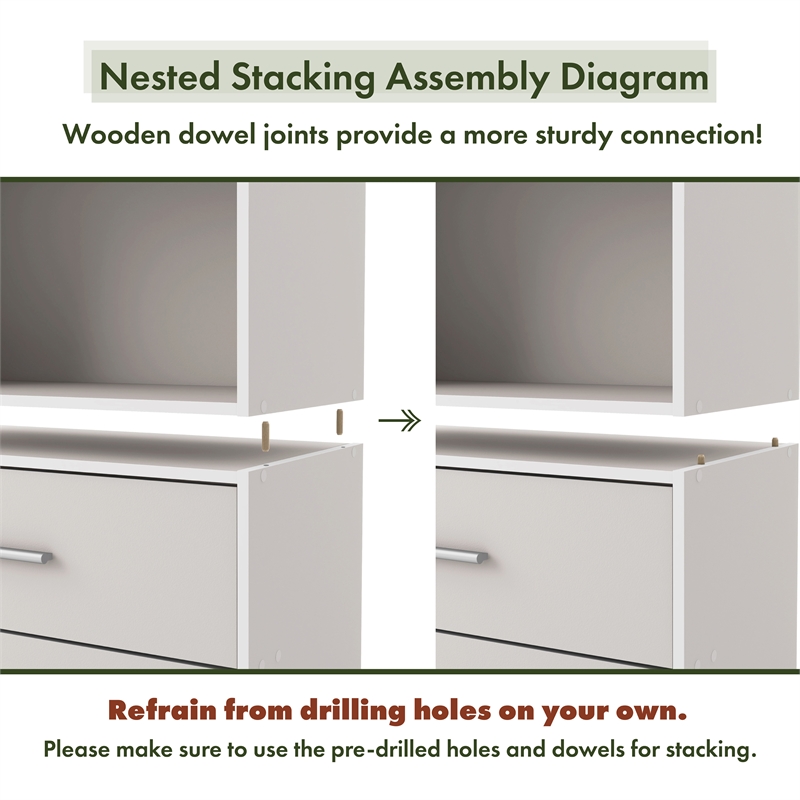 Furniture of America Seni Stackable Wood 2-Shelf Bookcase in Gray