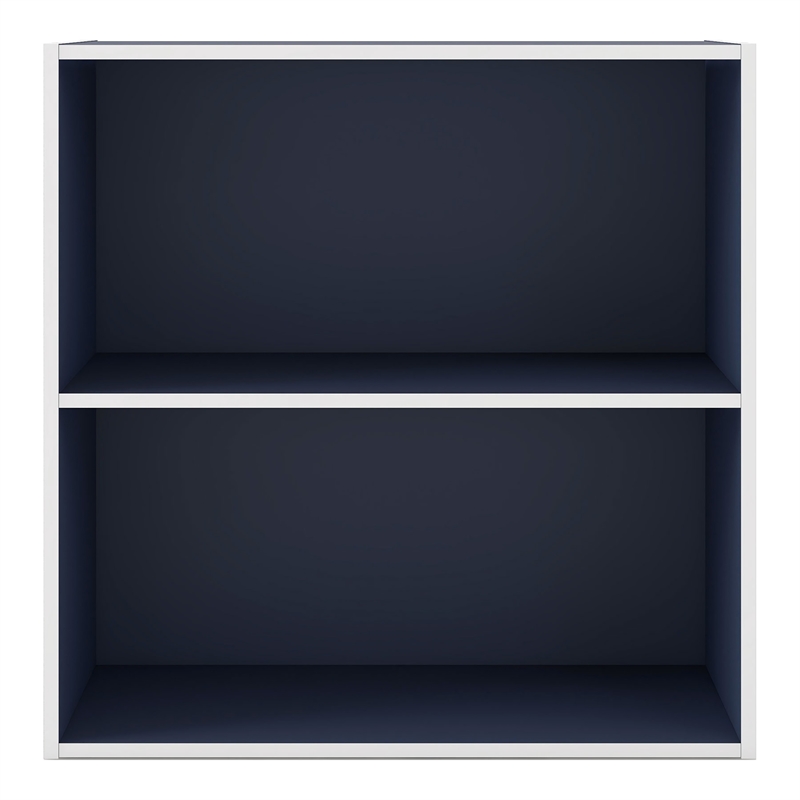 Furniture of America Seni Stackable Wood 2-Shelf Bookcase in Steel Blue