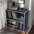 Furniture of America Seni Stackable Wood 2-Shelf Bookcase in Steel Blue