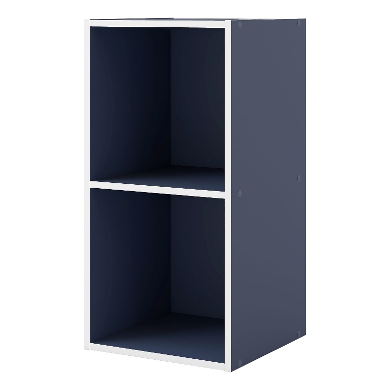 Furniture of America Seni Stackable Wood 2-Cube Bookcase in Steel Blue