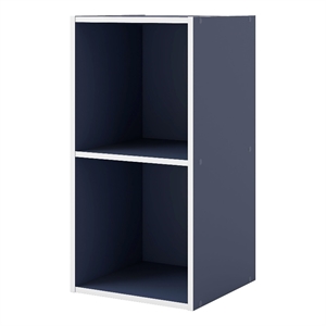 Furniture of America Seni Stackable Wood 2-Cube Bookcase in Steel Blue