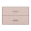 Furniture of America Seni Stackable Wood 2-Drawer Bookcase in Light Pink