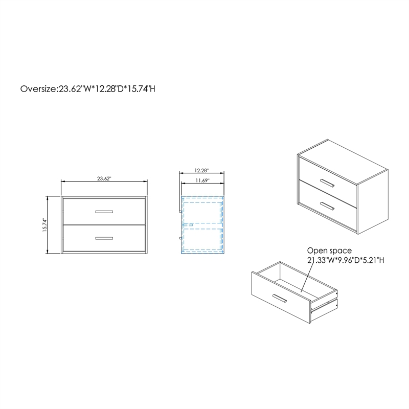 Furniture of America Seni Stackable Wood 2-Drawer Bookcase in Light Pink