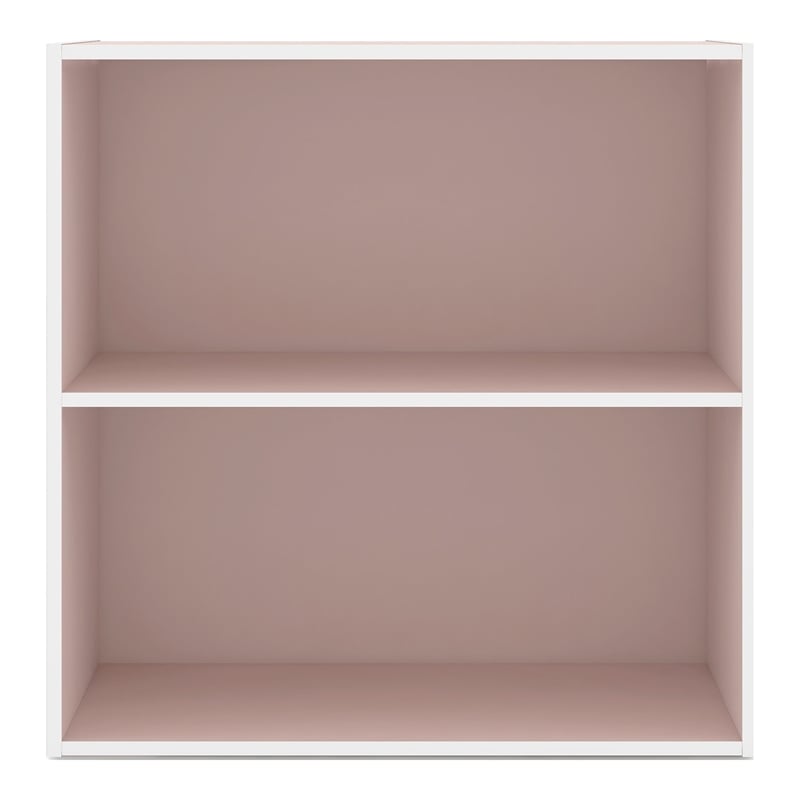 Furniture of America Seni Stackable Wood 2-Shelf Bookcase in Light Pink