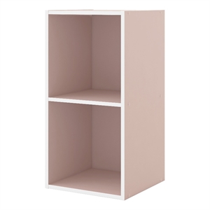 Furniture of America Seni Stackable Wood 2-Cube Bookcase in Light Pink