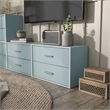Furniture of America Seni Stackable Wood 2-Drawer Bookcase in Light Blue