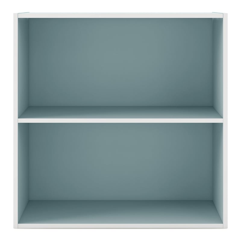 Furniture of America Seni Stackable Wood 2-Shelf Bookcase in Light Blue