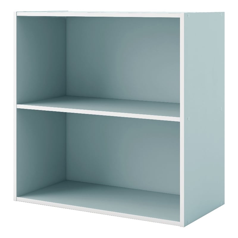 Furniture of America Seni Stackable Wood 2-Shelf Bookcase in Light Blue