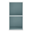 Furniture of America Seni Stackable Wood 2-Cube Bookcase in Light Blue