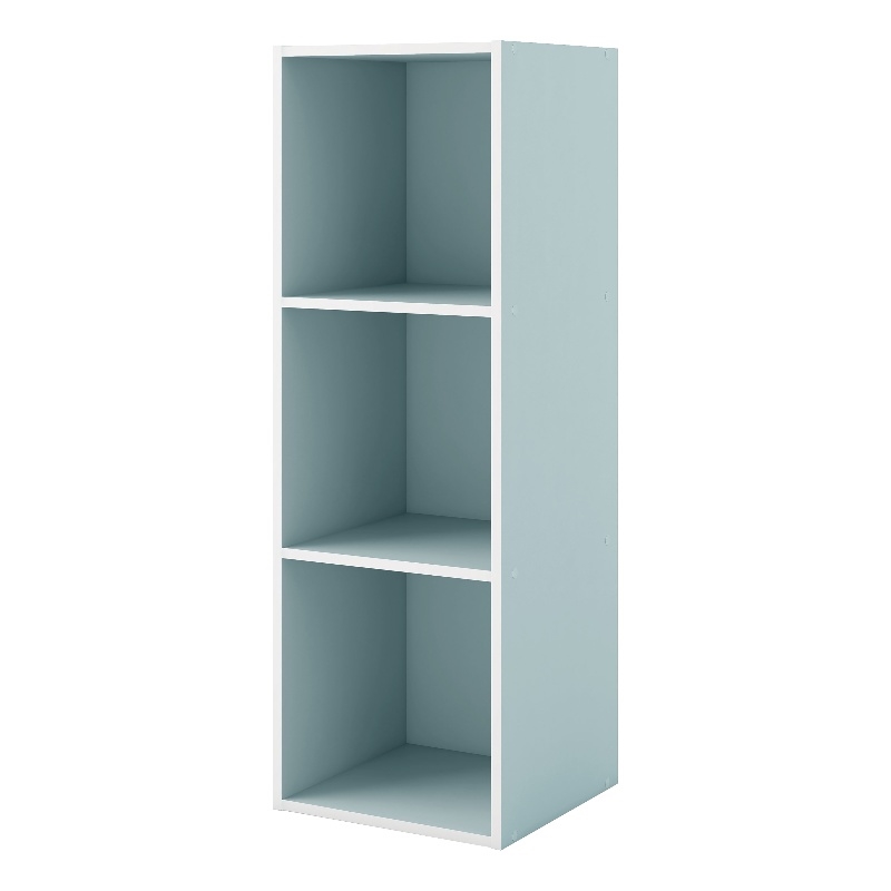Furniture of America Seni Stackable Wood 3-Cube Bookcase in Light Blue
