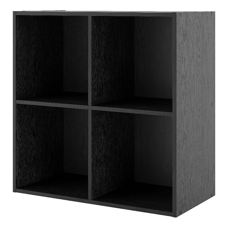 Furniture of America Seni Stackable Wood 4-Cube Bookcase in Black