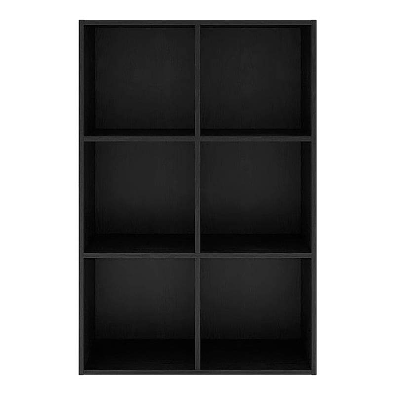 Furniture of America Seni Stackable Wood 6-Cube Bookcase in Black