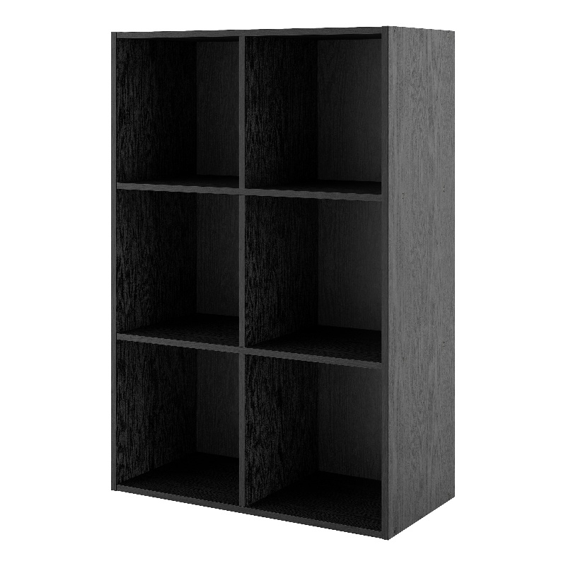 Furniture of America Seni Stackable Wood 6-Cube Bookcase in Black