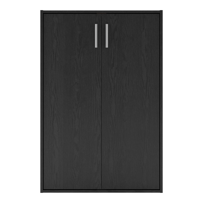 Furniture of America Seni Stackable Wood 3-Shelf Black Bookcase with Door