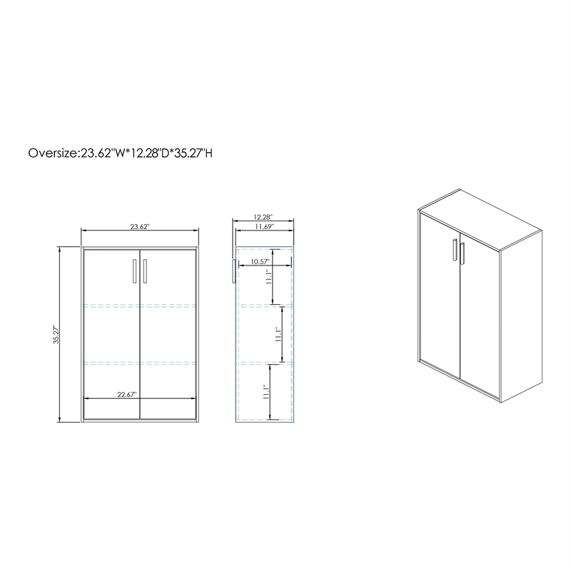 Furniture of America Seni Stackable Wood 3-Shelf Black Bookcase with Door