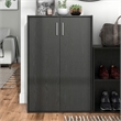 Furniture of America Seni Stackable Wood 3-Shelf Black Bookcase with Door