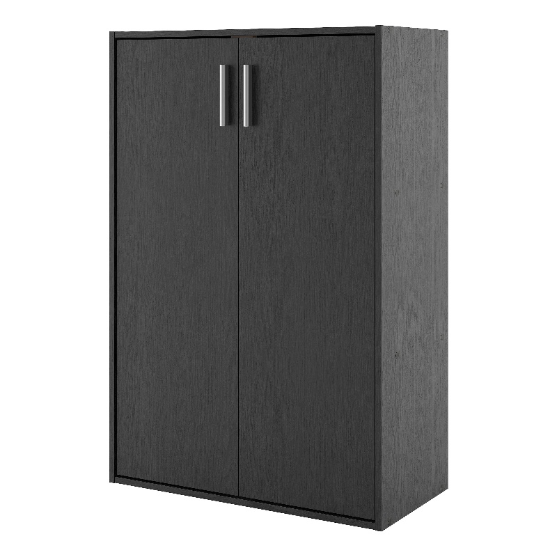 Furniture of America Seni Stackable Wood 3-Shelf Black Bookcase with Door