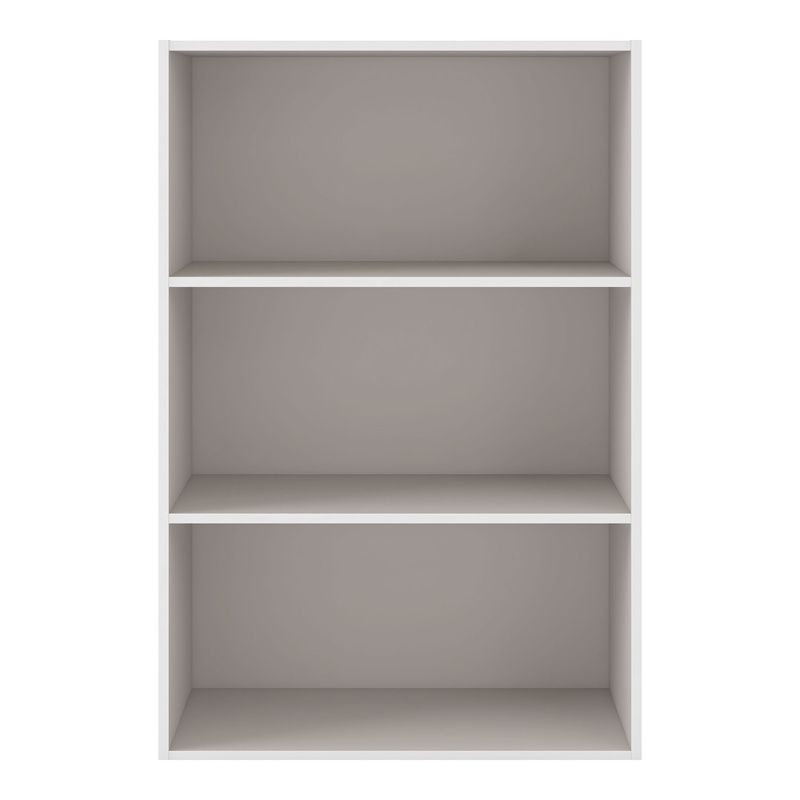 Furniture of America Seni Stackable Wood 3-Shelf Bookcase in Gray