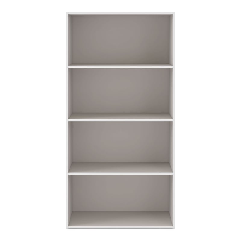 Furniture of America Seni Stackable Wood 4-Shelf Bookcase in Gray