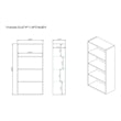 Furniture of America Seni Stackable Wood 4-Shelf Bookcase in Gray