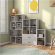 Furniture of America Seni Stackable Wood 4-Cube Bookcase in Gray