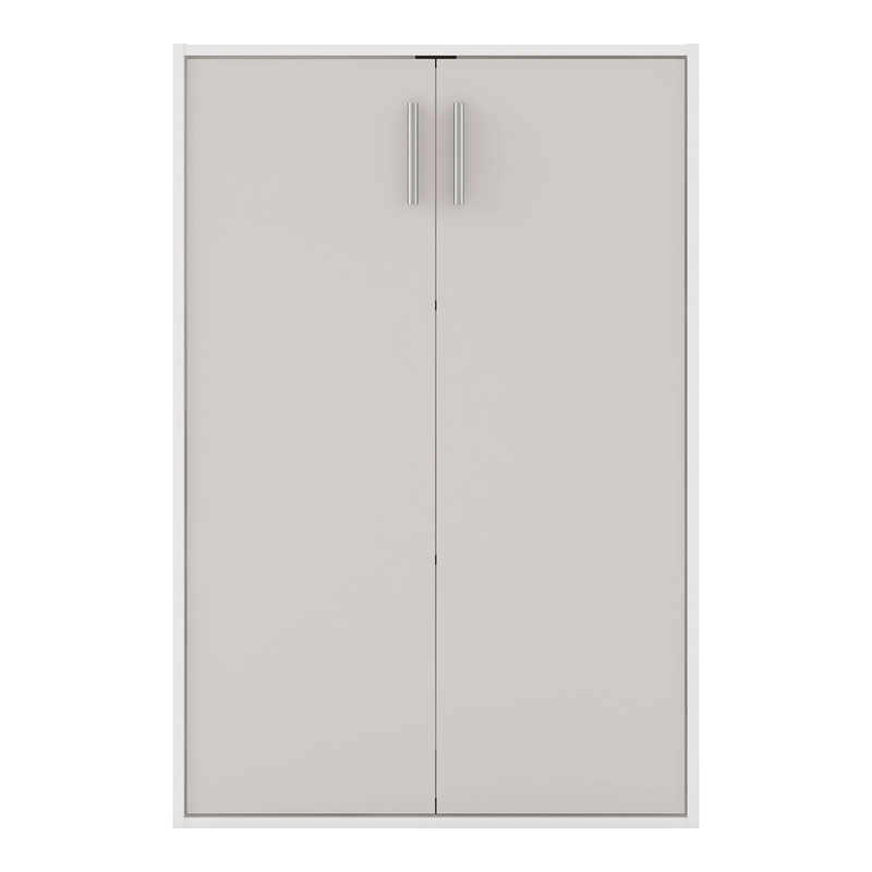 Furniture of America Seni Stackable Wood 3-Shelf Gray Bookcase with Door