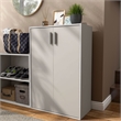 Furniture of America Seni Stackable Wood 3-Shelf Gray Bookcase with Door