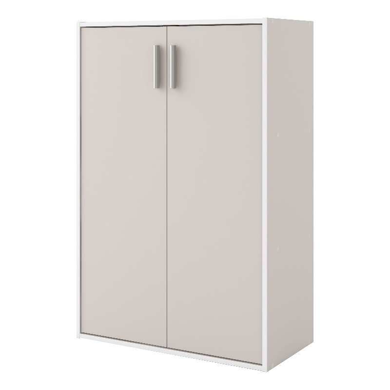 Furniture of America Seni Stackable Wood 3-Shelf Gray Bookcase with Door