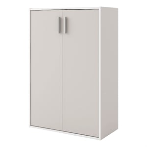 Furniture of America Seni Stackable Wood 3-Shelf Gray Bookcase with Door