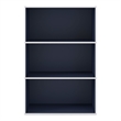 Furniture of America Seni Stackable Wood 3-Shelf Bookcase in Steel Blue