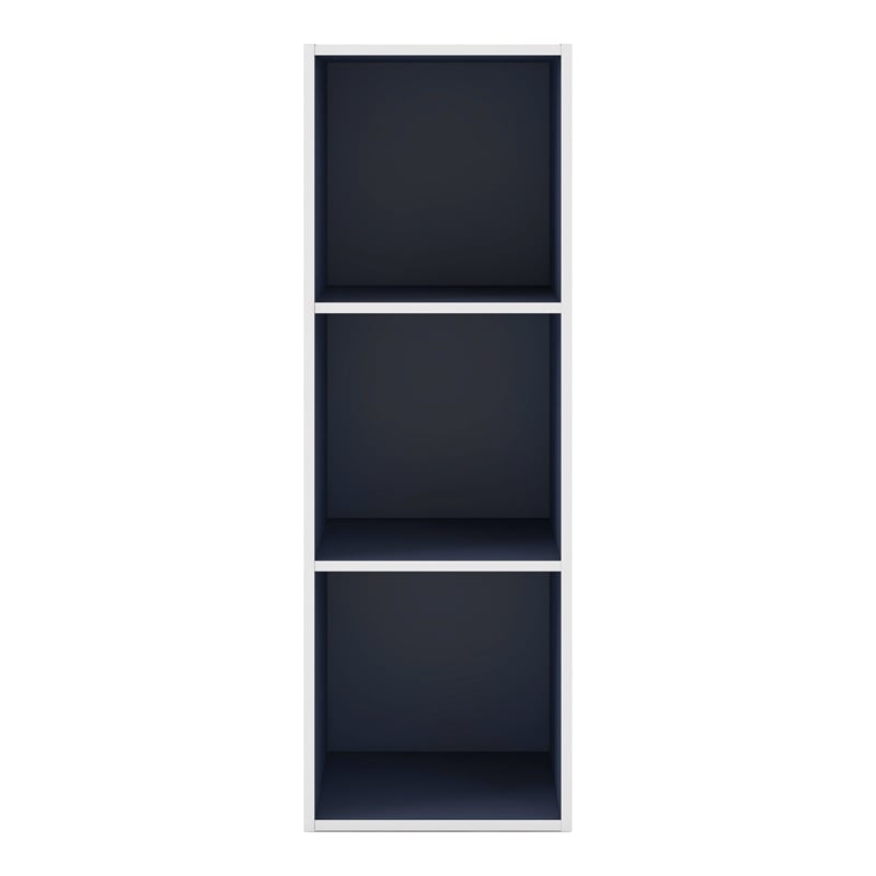 Furniture of America Seni Stackable Wood 3-Cube Bookcase in Steel Blue