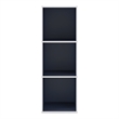 Furniture of America Seni Stackable Wood 3-Cube Bookcase in Steel Blue