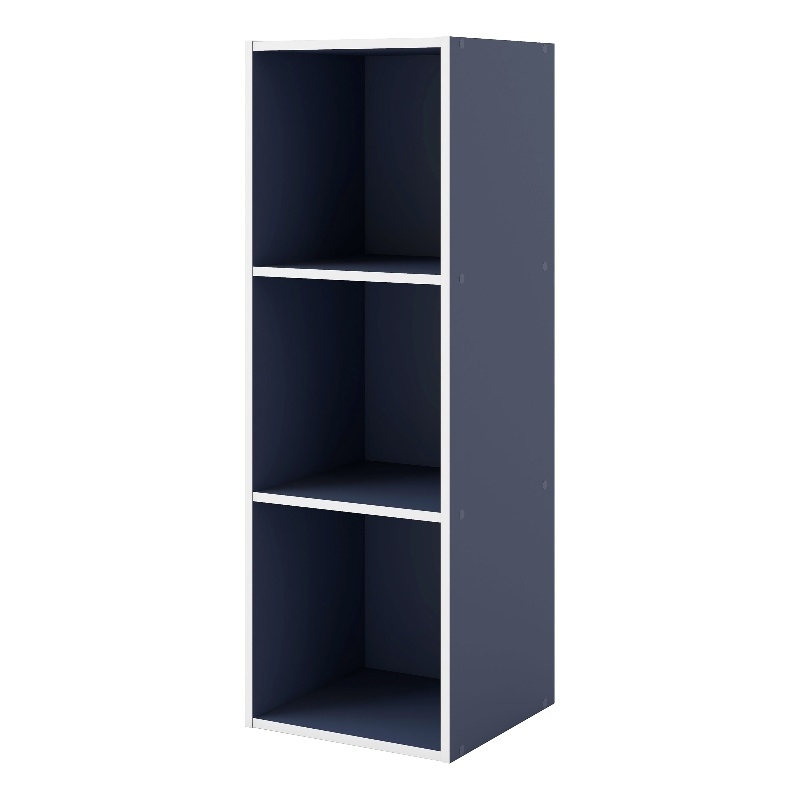 Furniture of America Seni Stackable Wood 3-Cube Bookcase in Steel Blue