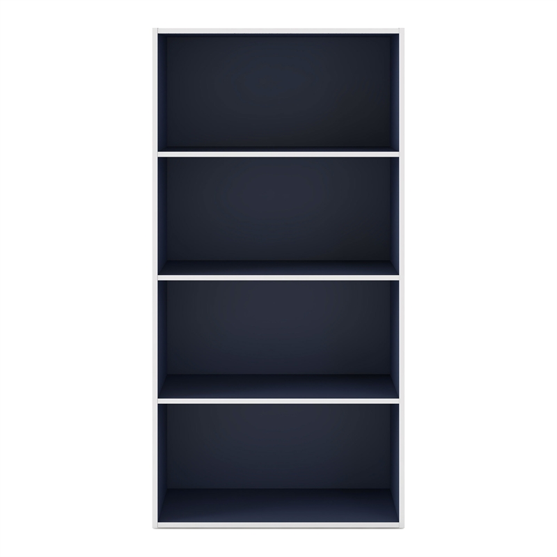 Furniture of America Seni Stackable Wood 4-Shelf Bookcase in Steel Blue