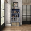 Furniture of America Seni Stackable Wood 4-Shelf Bookcase in Steel Blue