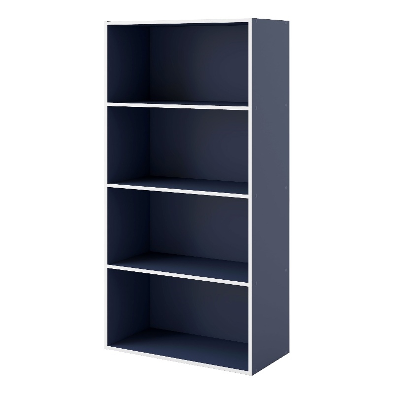 Furniture of America Seni Stackable Wood 4-Shelf Bookcase in Steel Blue