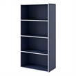 Furniture of America Seni Stackable Wood 4-Shelf Bookcase in Steel Blue