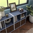 Furniture of America Seni Stackable Wood 4-Cube Bookcase in Steel Blue