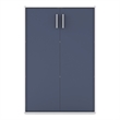Furniture of America Seni Stackable Wood 3-Shelf Steel Blue Bookcase with Door