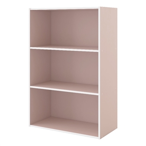Furniture of America Seni Stackable Wood 3-Shelf Bookcase in Light Pink