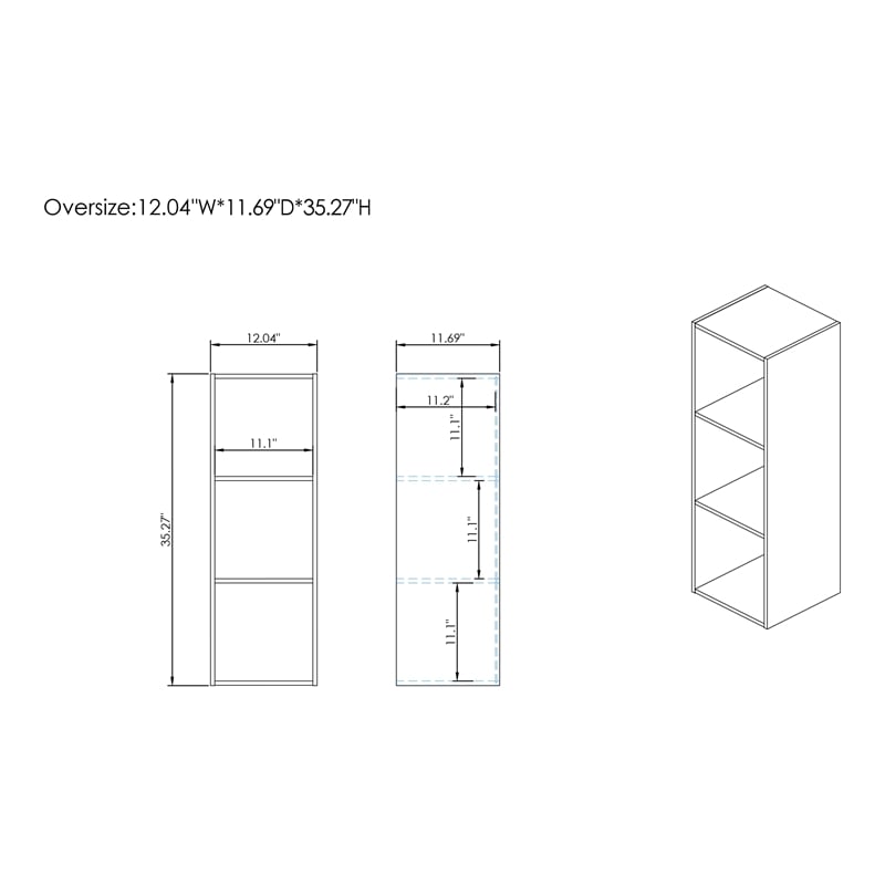 Furniture of America Seni Stackable Wood 3-Cube Bookcase in Light Pink