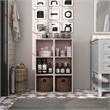 Furniture of America Seni Stackable Wood 3-Cube Bookcase in Light Pink