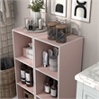 Furniture of America Seni Stackable Wood 3-Cube Bookcase in Light Pink